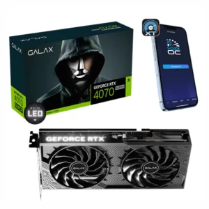 PLACA DE VÍDEO GALAX RTX 4070 SUPER 12GB 1-CLICK OC 2X V2, GDDR6X, 192-BITS, 3X DP / 1X HDMI - 47SOM7MDABCD