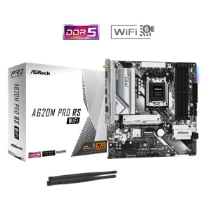 PLACA MÃE ASROCK A620M PRO RS WIFI, AMD AM5, MATX, DDR5 - A620M PRO RS WIFI