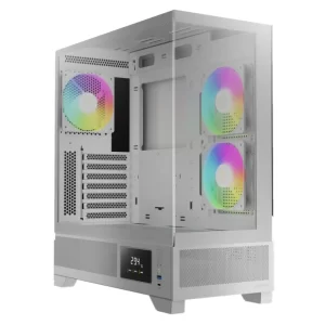 GABINETE GAMER GAMDIAS ATLAS M1 WH, DIGITAL, MID-TOWER, LATERAL/FRONTAL VIDRO TEMP, 3 FANS, WHITE - ATLAS M1 WH