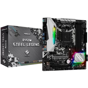 PLACA MÃE ASROCK B450M STEEL LEGEND, AMD AM4, MATX, DDR4 - B450M STEEL LEGEND