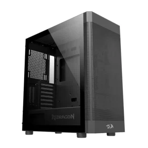 GABINETE GAMER REDRAGON AEROGLASS, MID-TOWER, LATERAL VIDRO TEMP, S/ FAN, BLACK - CA-602B