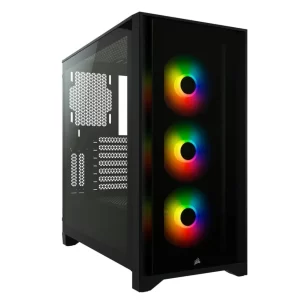 GABINETE GAMER CORSAIR ICUE 4000X, RGB, MID-TOWER, LATERAL/FRONTAL VIDRO TEMP, 3 FANS, BLACK - CC-9011204-WW
