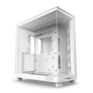 GABINETE GAMER NZXT H6 FLOW, MID-TOWER, LATERAL/FRONTAL VIDRO TEMP, 3 FANS, WHITE - CC-H61FW-01