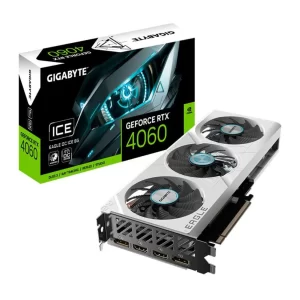 PLACA DE VÍDEO GIGABYTE RTX 4060 8GB EAGLE ICE OC, GDDR6, 128-BITS, 2X DP / 2X HDMI - GV-N4060EAGLEOC ICE-8GD