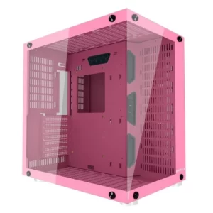 GABINETE GAMER MOTOSPEED HYRAX HGB700, MID-TOWER, LATERAL/FRONTAL VIDRO TEMP, S/ FAN, PINK - HGB700P