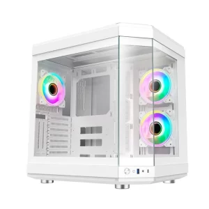 GABINETE GAMER LIKETEC UNREAL SNOW, MID-TOWER, LATERAL/FRONTAL VIDRO TEMP, S/ FAN, WHITE - LC-CB3X2-UNREAL-2054