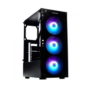 GABINETE GAMER LIKETEC MATRIX RGB, MID-TOWER, LATERAL VIDRO TEMP, 3 FANS, BLACK - LIKETEC MATRIX