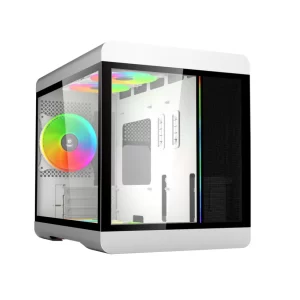 GABINETE GAMER NEXUS MERCURY, MID-TOWER, LATERAL/FRONTAL VIDRO TEMP, S/ FAN, WHITE - NEXUS MERCURY