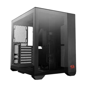 GABINETE GAMER LIAN LI O11 DYNAMIC MINI REDRAGON EDITION, MID TOWER, VIDRO TEMP, S/ FAN, BLACK - O11DMINI-RD-X BLACK