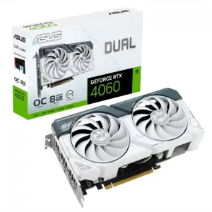 PLACA DE VÍDEO ASUS RTX 4060 8GB DUAL WHITE EDITION OC, GDDR6, 128-BITS, 3X DP / 1X HDMI - DUAL-RTX4060-O8G-WHITE