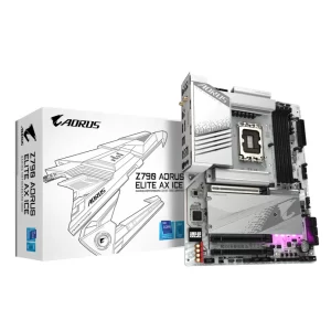 PLACA MÃE GIGABYTE Z790 AORUS ELITE AX ICE, INTEL LGA 1700, ATX, DDR5, WIFI/BLUETOOTH, BRANCO - Z790 AORUS ELITE AX ICE