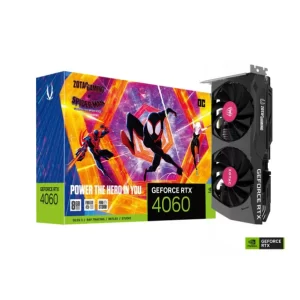 PLACA DE VÍDEO ZOTAC RTX 4060 8GB OC SPIDER-VERSE BUNDLE, GDDR6, 128-BITS, 3X DP / 1X HDMI - ZT-D40600P-10SMP