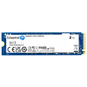 NVME 2TB KINGSTON NV3, M.2 2280, PCIE GEN 4X4, LEITURA 6000MB/S, GRAVAÇÃO 5000MB/S - SNV3S/2000G