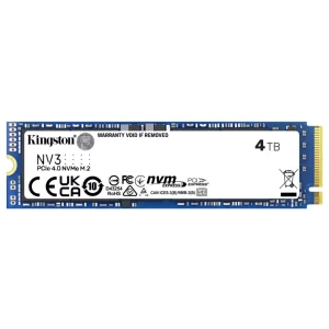 NVME 4TB KINGSTON NV3, M.2 2280, PCIE GEN 4X4, LEITURA 6000MB/S, GRAVAÇÃO 5000MB/S - SNV3S/4000G
