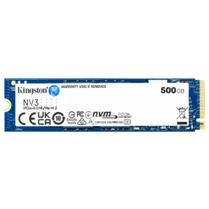 NVME 500GB KINGSTON NV3, M.2 2280, PCIE GEN 4X4, LEITURA 5000MB/S, GRAVAÇÃO 3000MB/S - SNV3S/500G