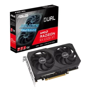 GPU ASUS RX 6500 XT 4GB V2 OC, GDDR6, 64-BITS, 1X DP / 1X HDMI - DUAL-RX6500XT-O4G-V2