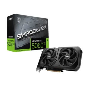 GPU MSI RTX 5060 TI 8GB SHADOW 2X OC PLUS, GDDR7, 128-BITS, 3X DP / 1X HDMI - G506T-8S2CP