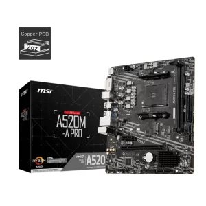 PLACA MÃE MSI A520M-A PRO, AMD AM4, MATX, DDR4 - A520M-A PRO