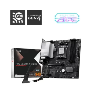PLACA MÃE MSI PRO B840M-P WIFI6E, AMD AM5, MATX, WF/BLT, DDR5 - PRO B840M-P WIFI6E